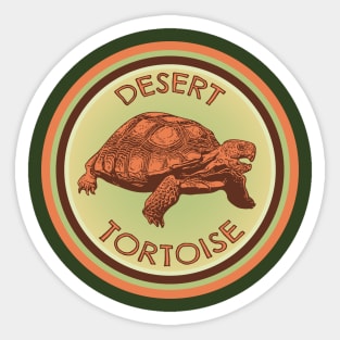 Desert Tortoise Woodcut Style Logo Sticker